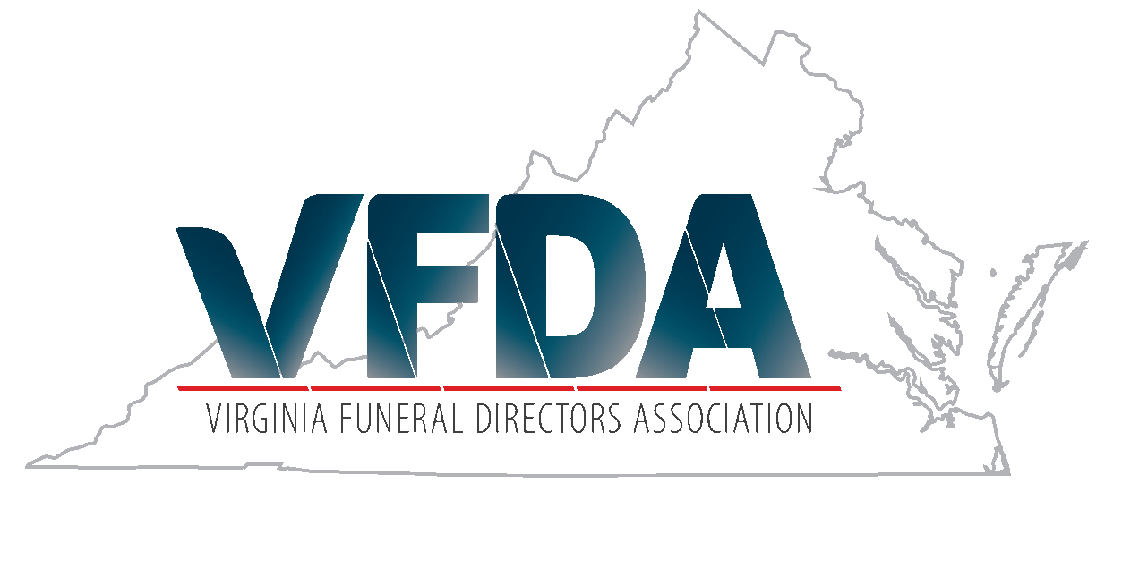 Logo of the Virginia Funeral Directors Association with the text 