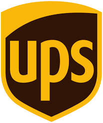 Il logo UPS è su uno scudo marrone e giallo