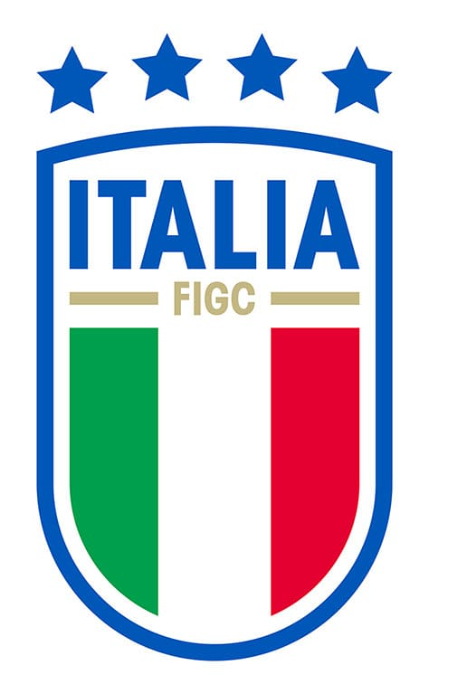 Un logo per la FIGC italiana con tre stelle sopra