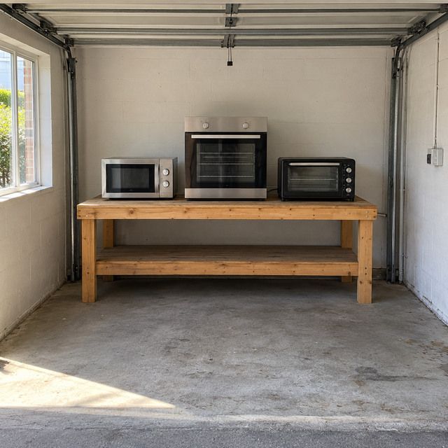 Room with the old appliance still in place, before collection