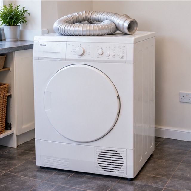 Room with the old appliance still in place, before collection