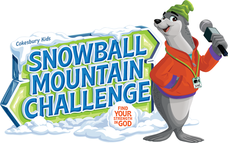 Colgate Kids “Snowball Mountain Challenge” logo with smiling polar bear in orange jacket and green hat.