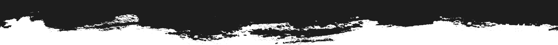 Abstract black brushstroke border on a white background with colorful geometric shapes peeking through at the bottom right.