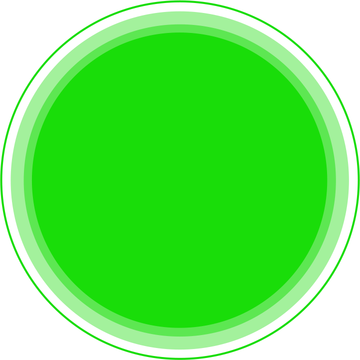 Bright green circular button with a light green outer ring