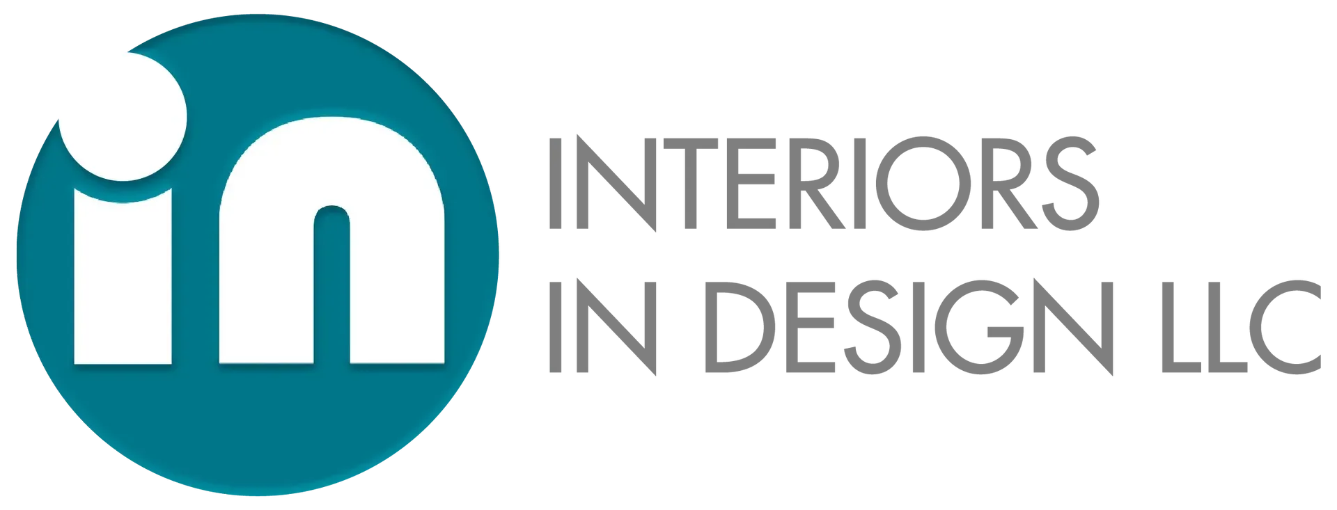 Logo for Interiors in Design LLC: teal circle with white