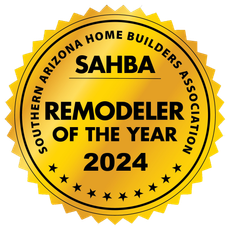 Gold SAHBA Remodeler of the Year 2024 award seal for Southern Arizona Home Builders Association.