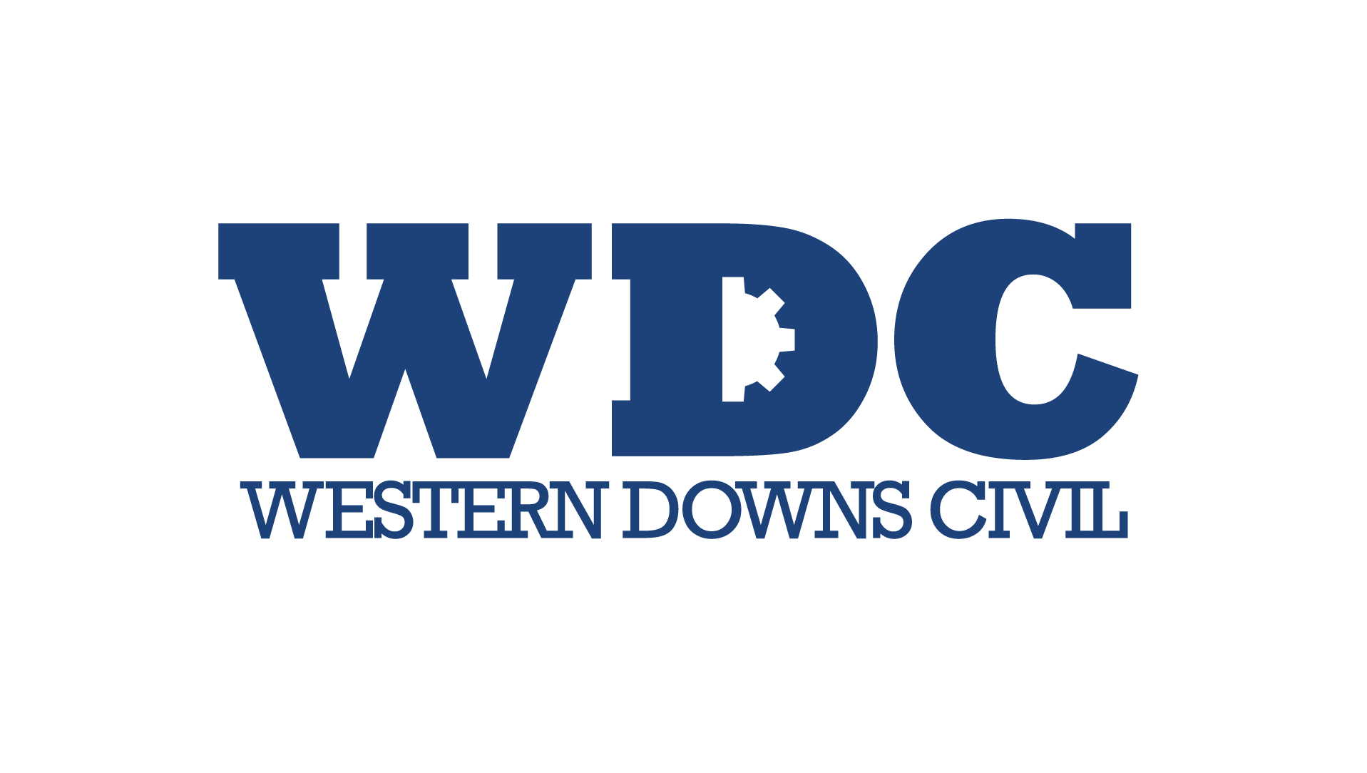 Western Downs Civil logo with large blue “WDC” and smaller “WESTERN DOWNS CIVIL” text