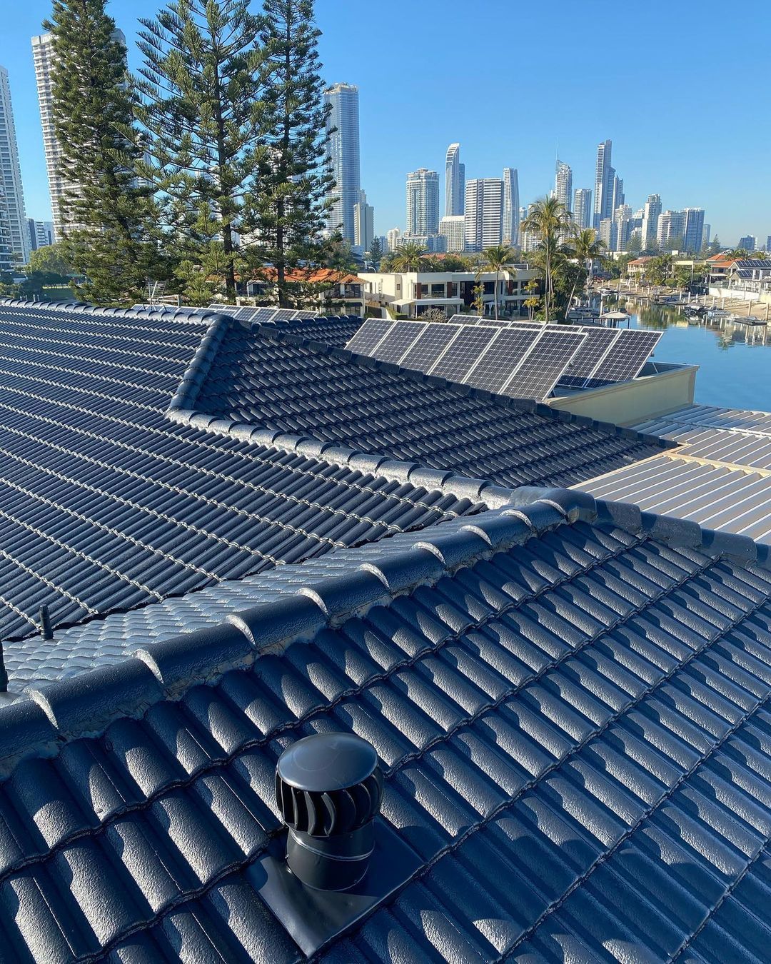 Roof repainting, achieved using the Shieldcoat three coat system  — Roof Painting in Bonogin QLD