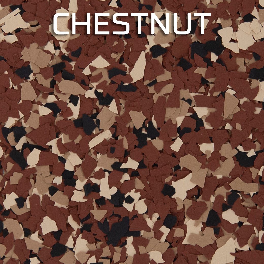 Chestnut-colored mosaic pattern with the word “CHESTNUT” at the top