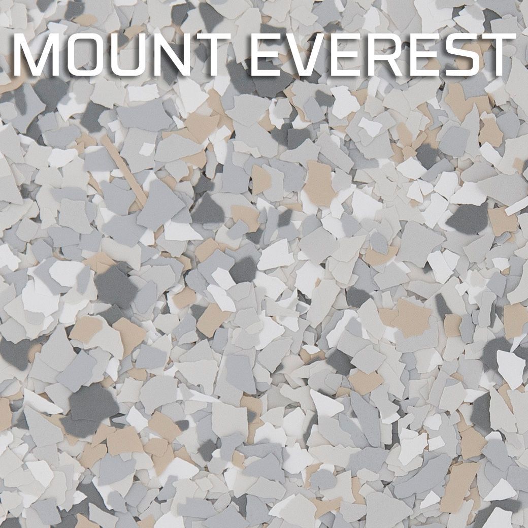 Text “MOUNT EVEREST” over a gray and white rocky mountain texture.