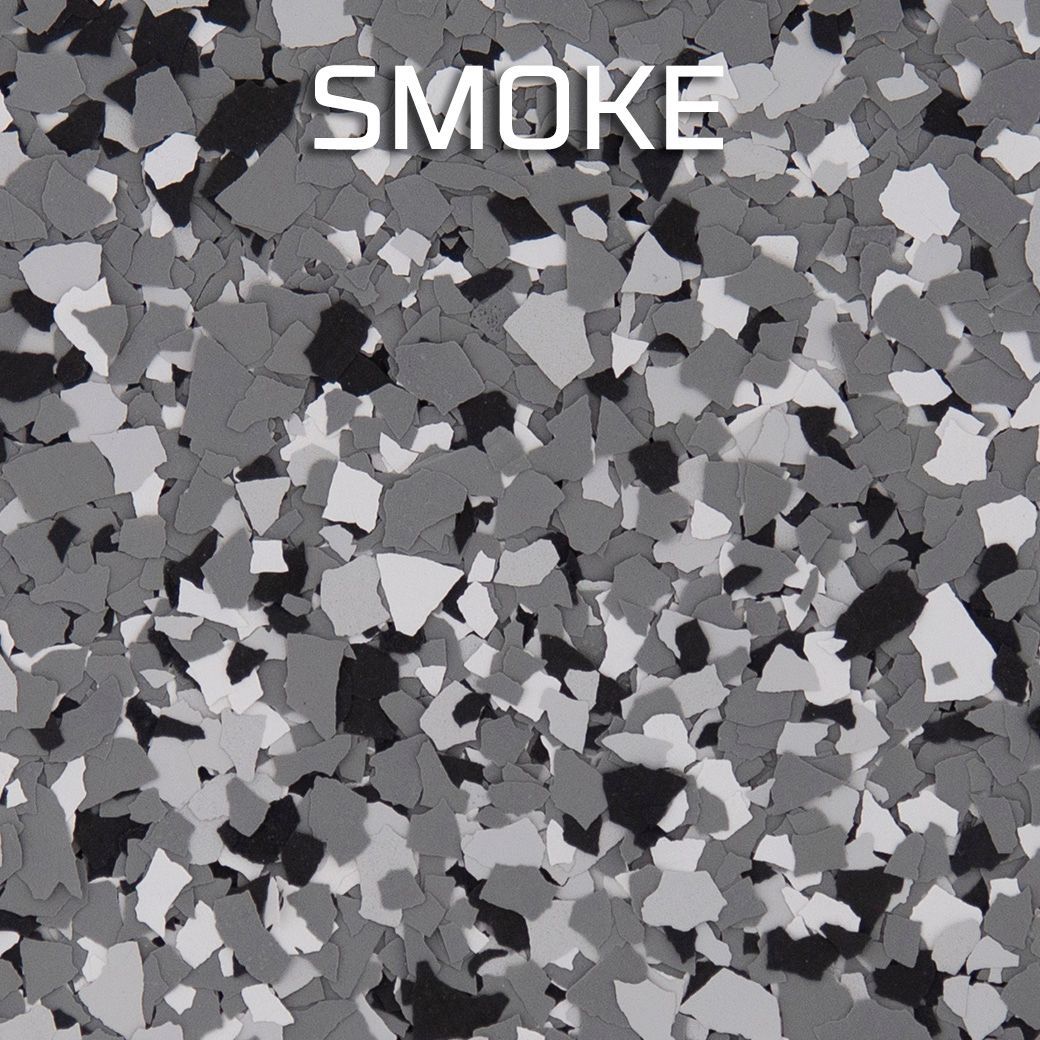 Gray confetti-like smoke texture with the word “SMOKE” at the top.