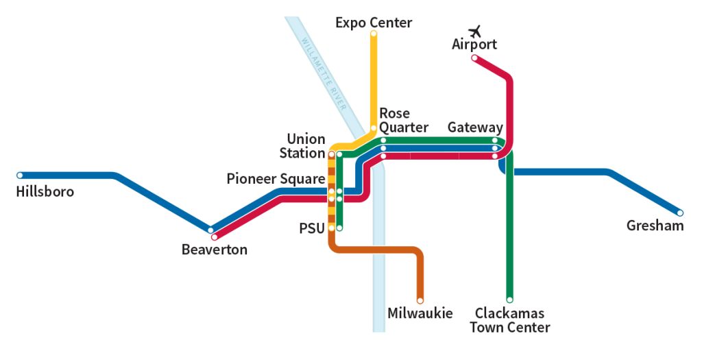 Portland MAX train map