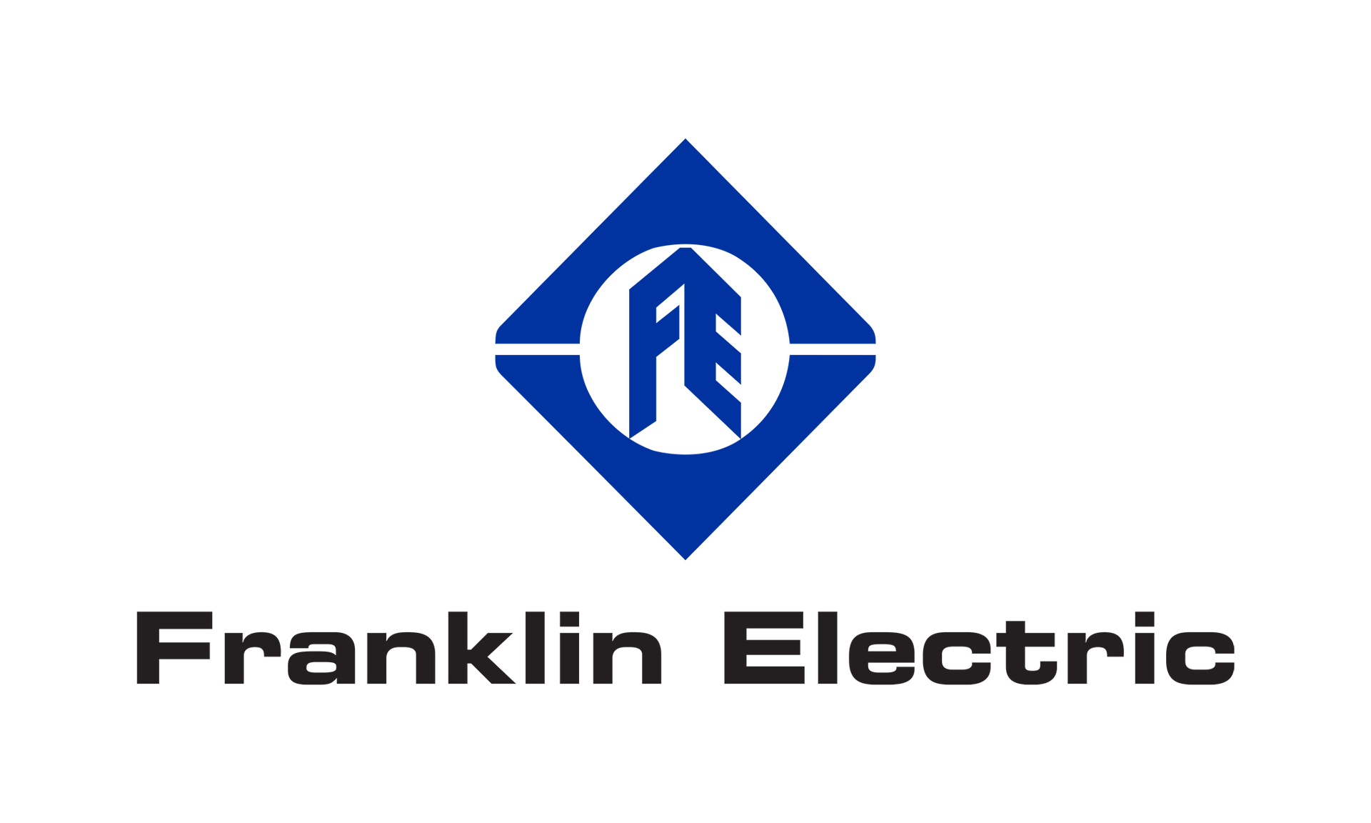 Franklin Electric logo: Blue diamond with 
