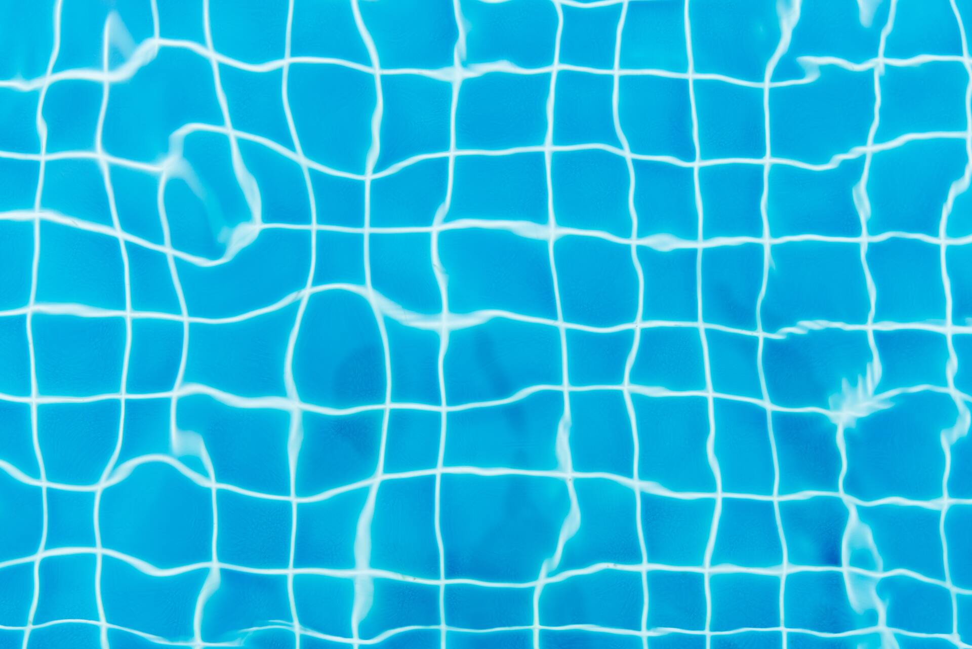 Picture of brown leaf floating in blue pool water
