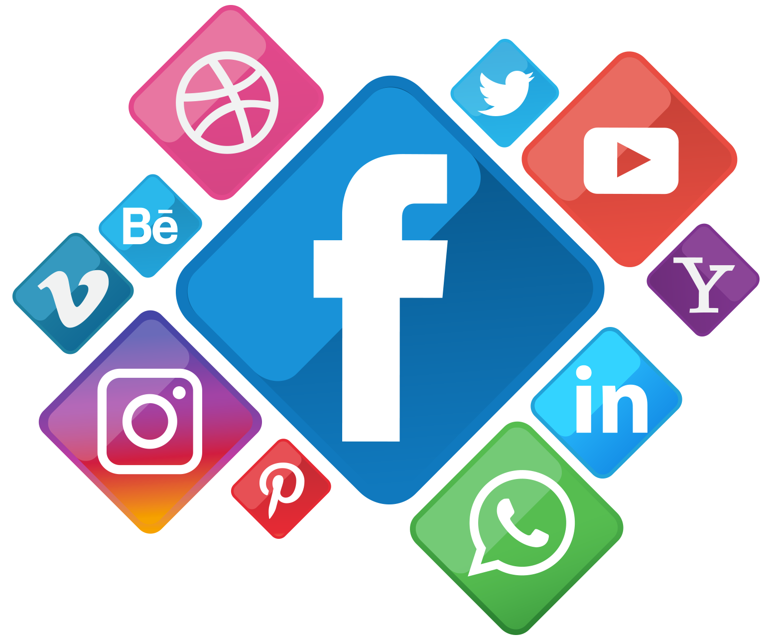 A group of social media icons.