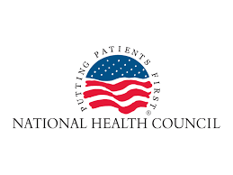 a logo for the national health council with an american flag