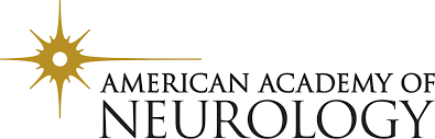 the logo for the american academy of neurology with a star in the middle .