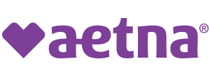 the aetna logo is purple with a heart in the middle .
