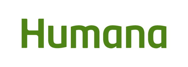 the humana logo is green and white on a white background .