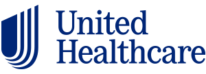 the logo for united healthcare is blue and white .