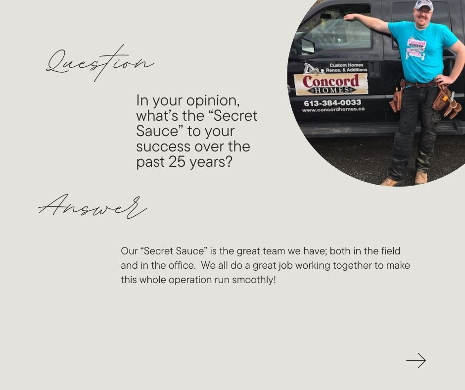 Promotional slide with a man beside a branded truck and text about “Secret Sauce” success over 25 years.