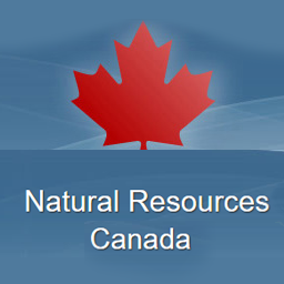 Natural Resources Canada logo with a red maple leaf on a blue background