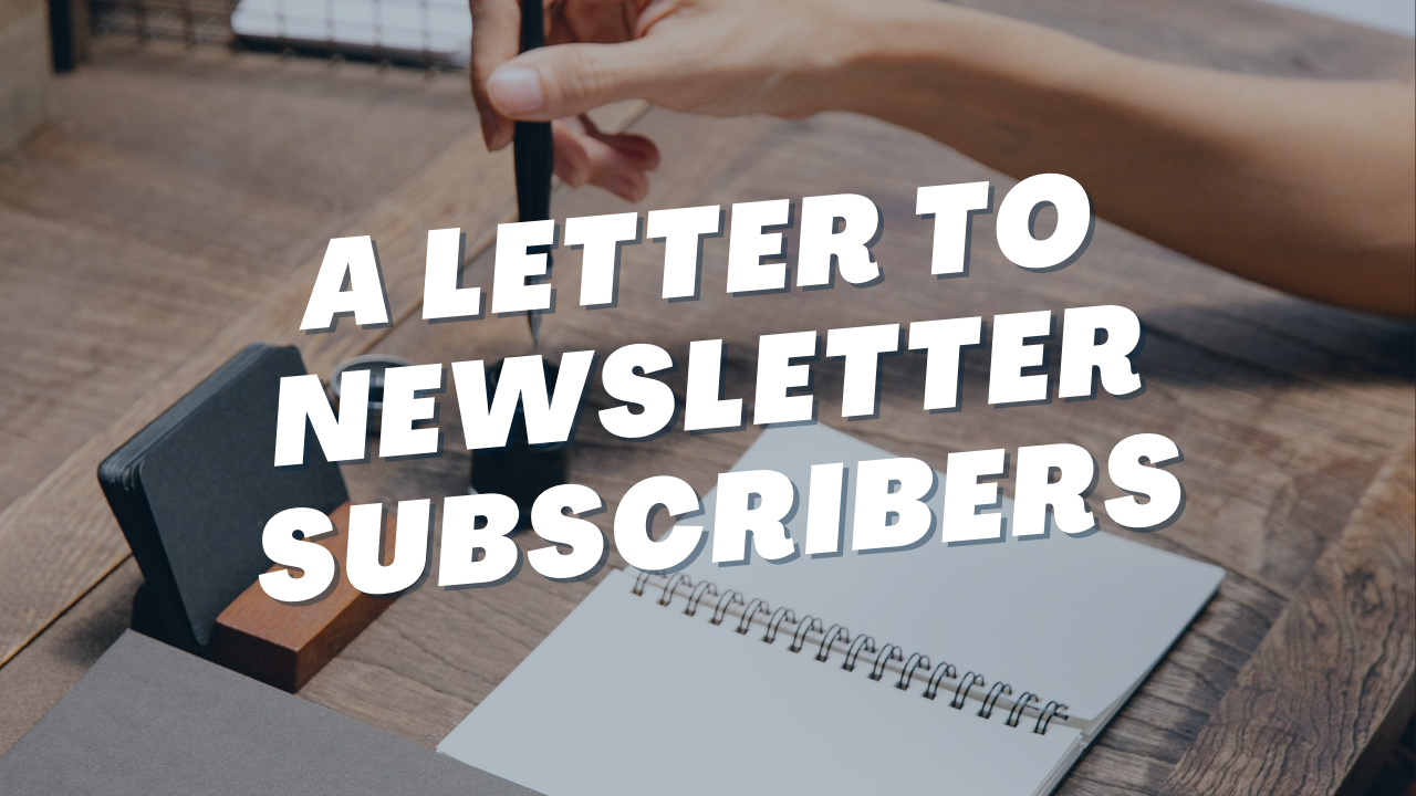 A Letter to Side Hustle Steroids Subscribers