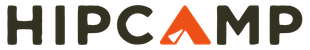 HIPCAMP logo with black letters and an orange tent forming the “A”
