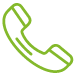 Red outline of a phone handset icon on a white background