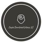 Crystal Clear Mental Wellness logo with pastel crystals and the tagline “Compassionate. Clear. Client-centered.”