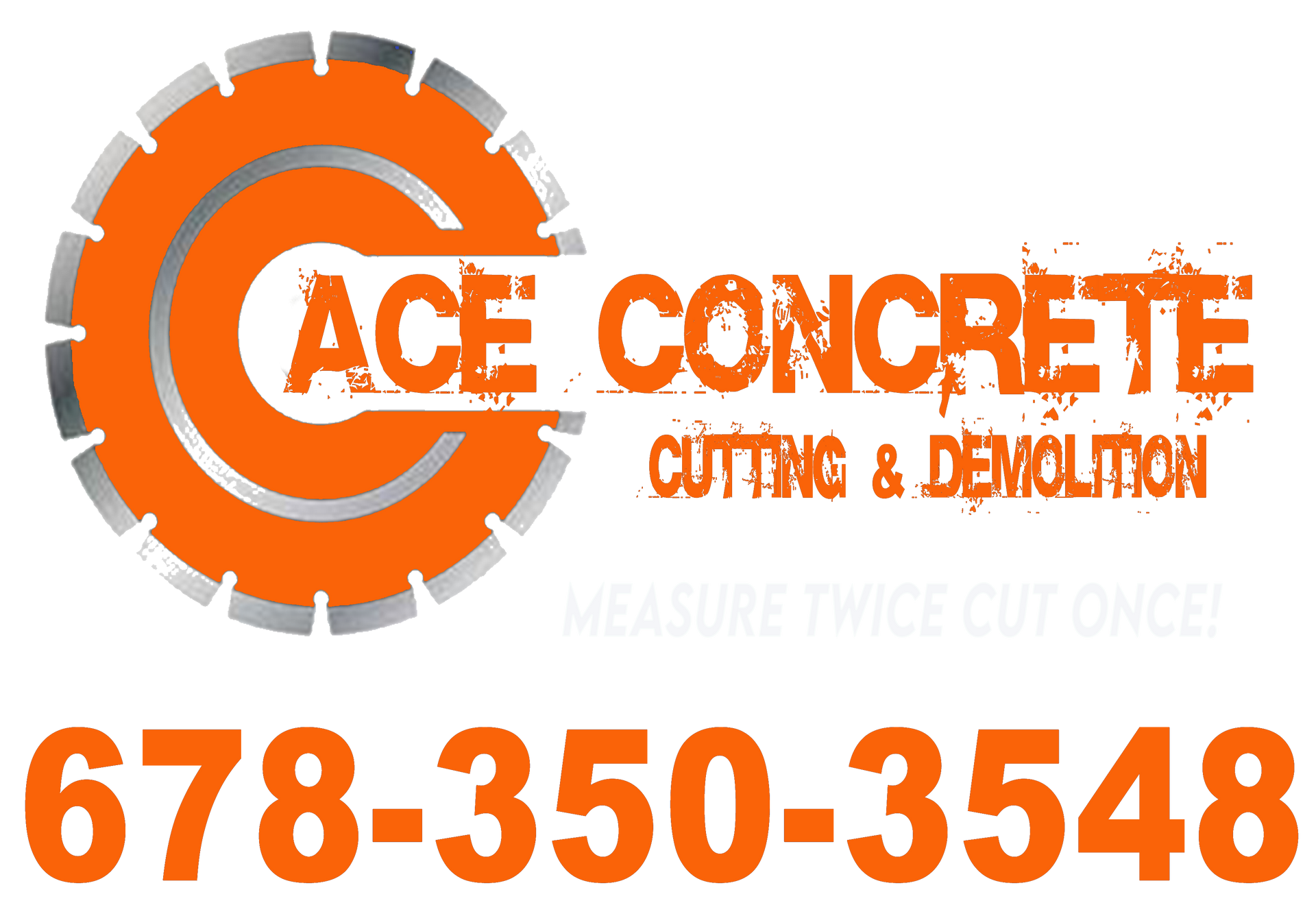 A logo for ace concrete cutting and demolition