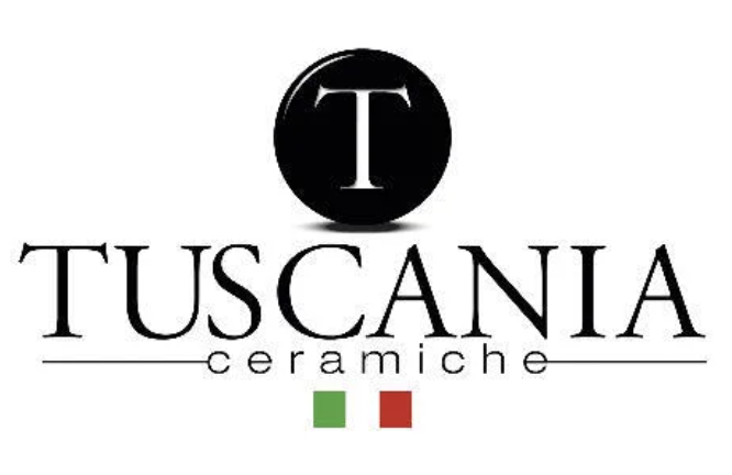 Logo di Tuscania Ceramiche caratterizzato da un cerchio nero con una 