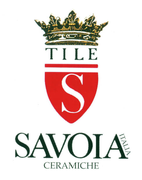 Logo di Savoia Italia Ceramiche: una corona d'oro sopra uno scudo rosso con la lettera S e la scritta 