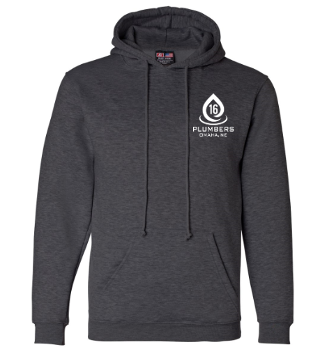 Dark grey sweatshirt with local 16 logo