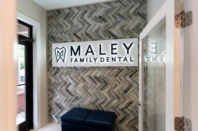 Maley Family Dental entrance with sign