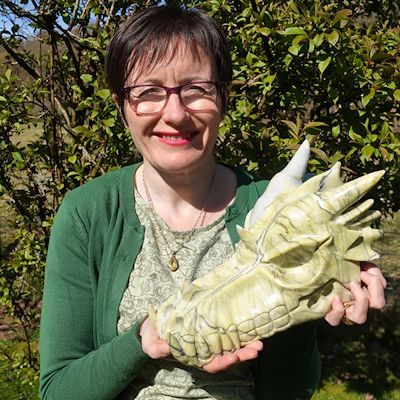 Alphedia Arara with Anka, Scottish Serpentine Crystal Dragon Skull Alphedia Arara with Anka, Scottish Serpentine Crystal Dragon Skull