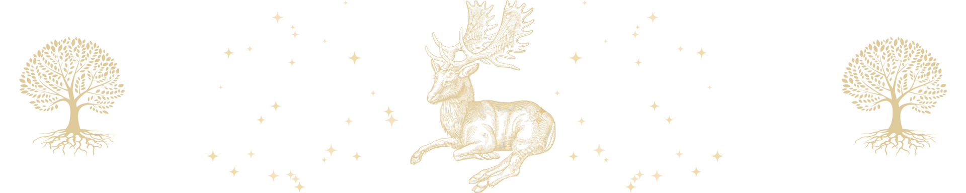 Gold Stag with Trees