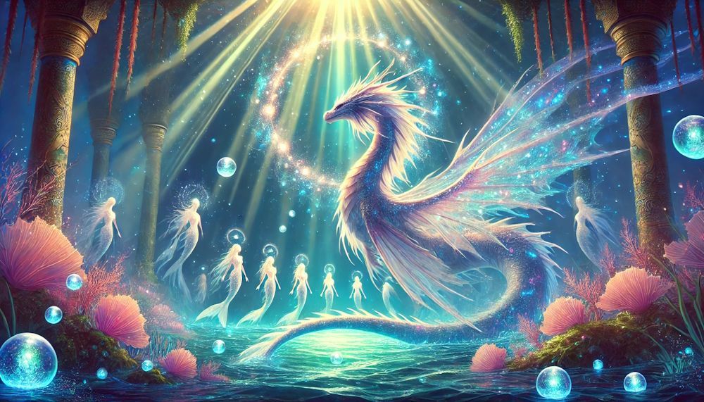 Water Dragon with Merpeople Water Dragon with Merpeople