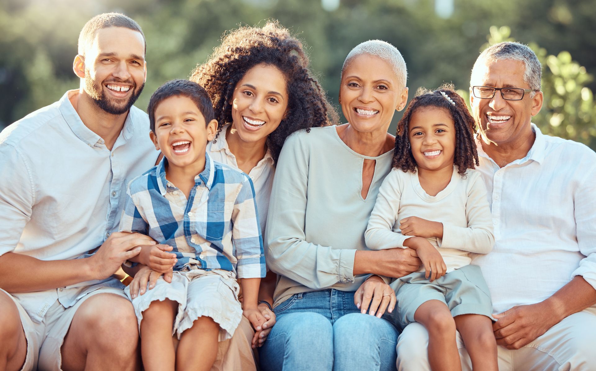 Family with grandparents, parents, and children