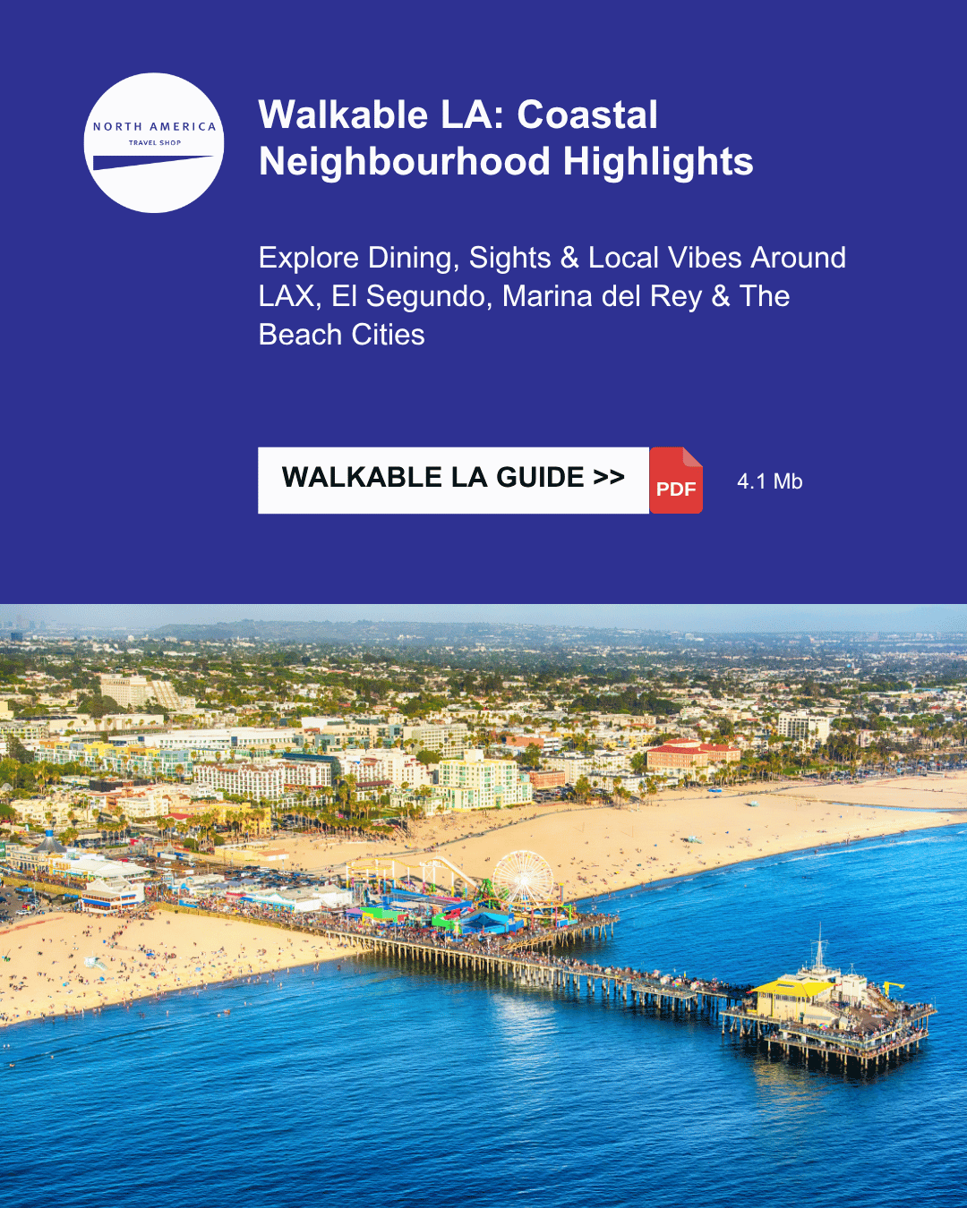 Walkable areas around the Los Angeles Airport Area. Downloadable PDF Guide.