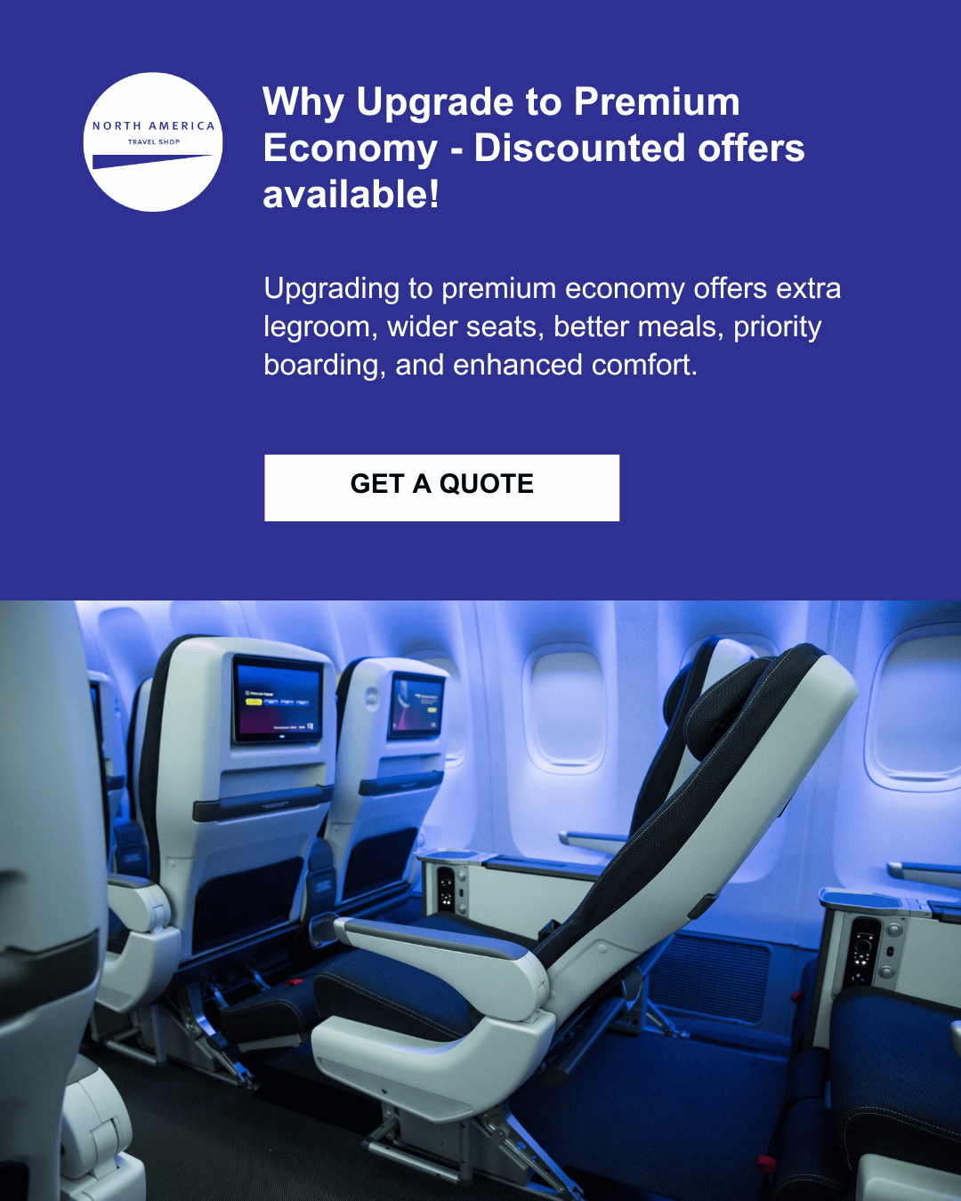 Why upgrade to premium economy - discounted offers available !