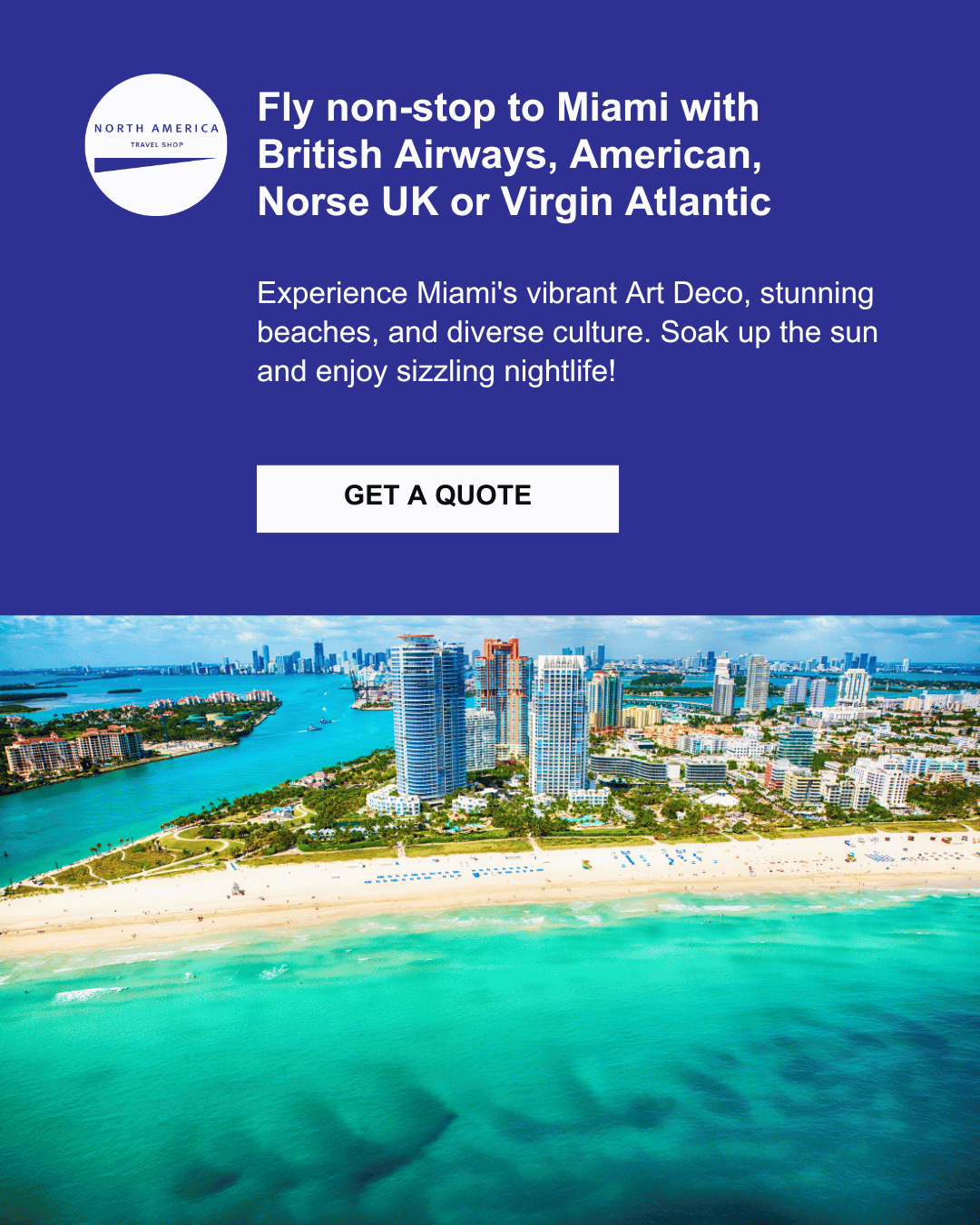 Fly non-stop to Miami. Why Go? Get a Quote.
