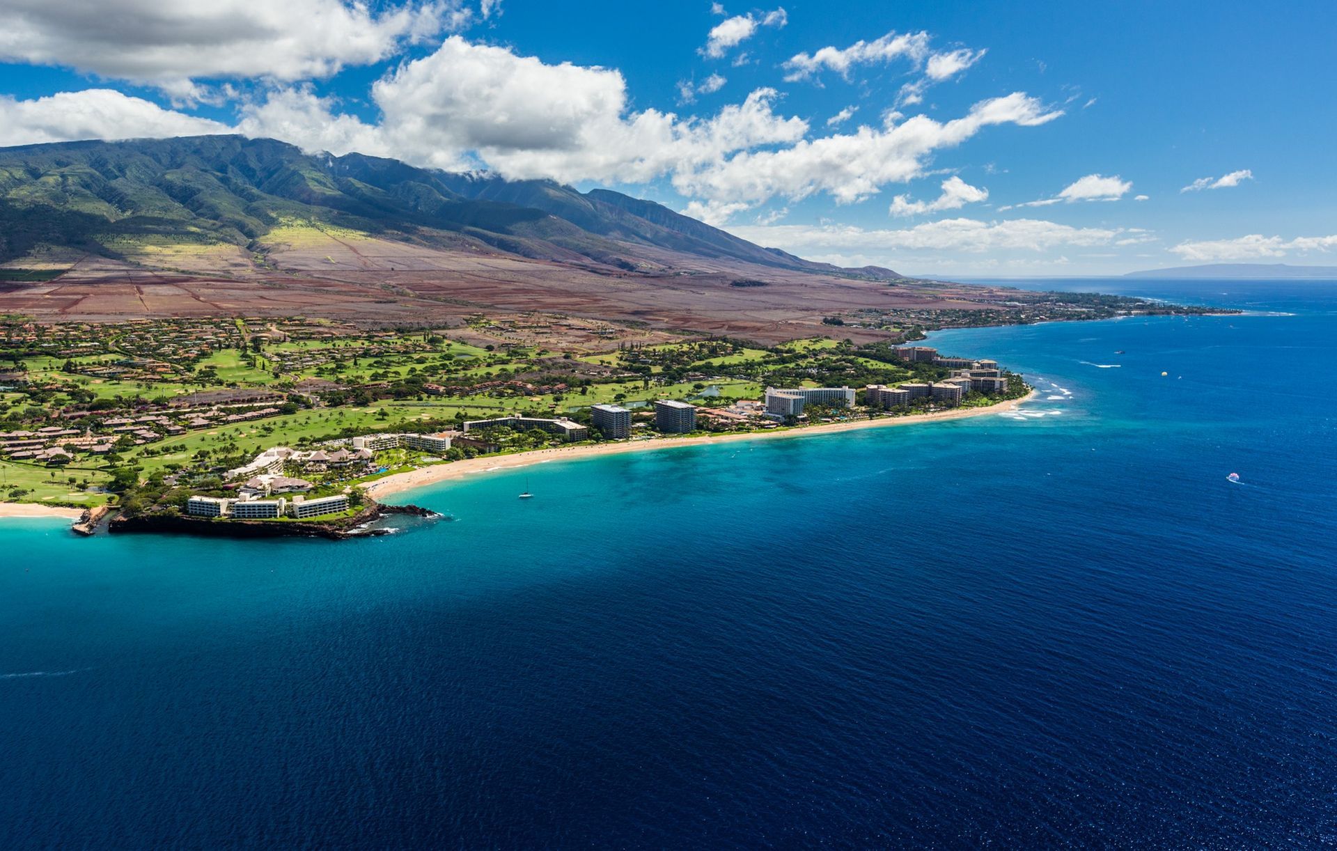 Kaanapali Beachfront Aerial View, Maui, Hawaii