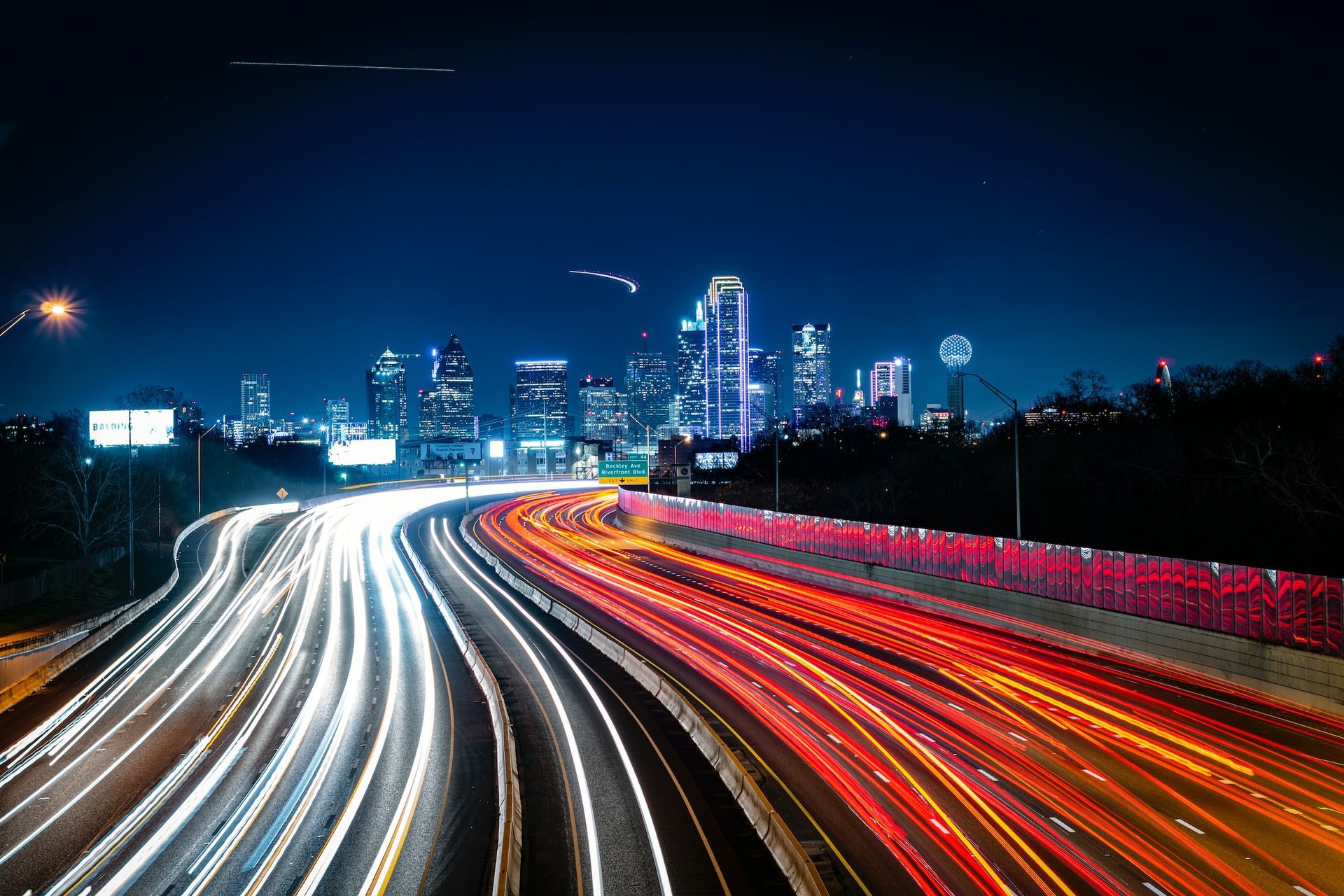 Dallas Freeway at night