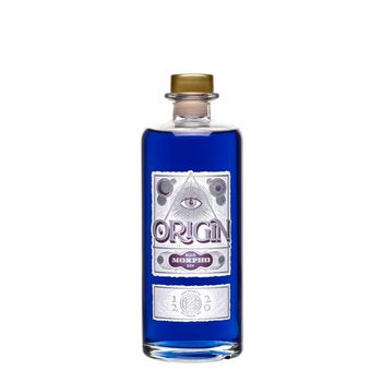A bottle of 1220 Spirits Blue Morpho Gin