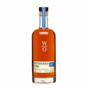 A bottle of Withered Oak Port & Rum Finished Rye Whiskey