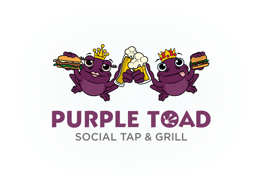 Food drinks and social atmosphere at Purple Toad Social Tap & Grill Logo
