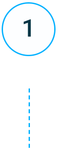 A blue circle with the number 1 inside of it.