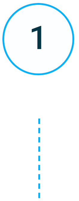 A blue circle with the number 1 inside of it.