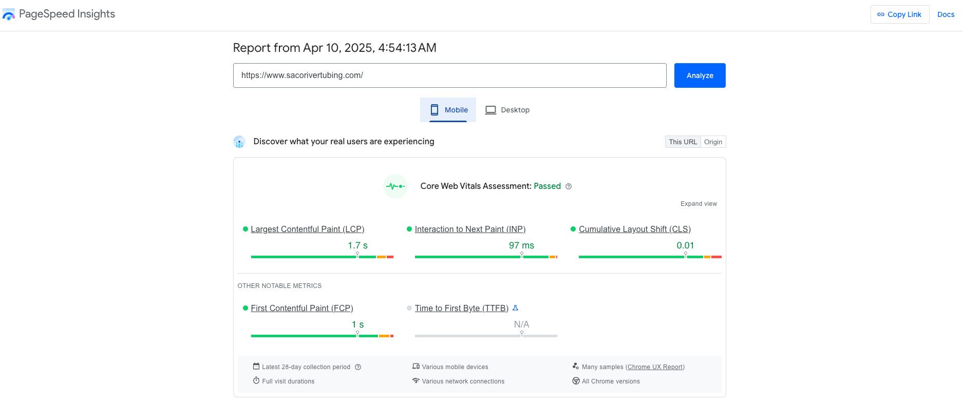 A user interface displaying analytics with a green progress bar at 10%.